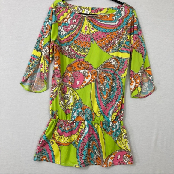 Trina Turk Multi Color Boat Neck Stretch Tunic size Small - Picture 1 of 9